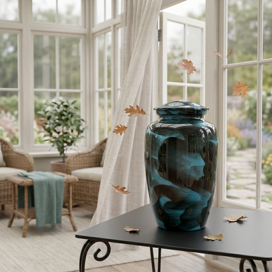 Blue Wind Cremation Urn