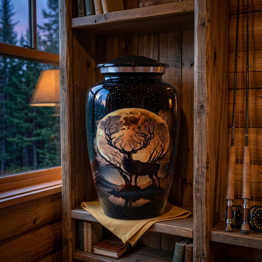 Moonlit Moose Cremation Urn